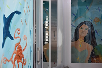 Elevator mural