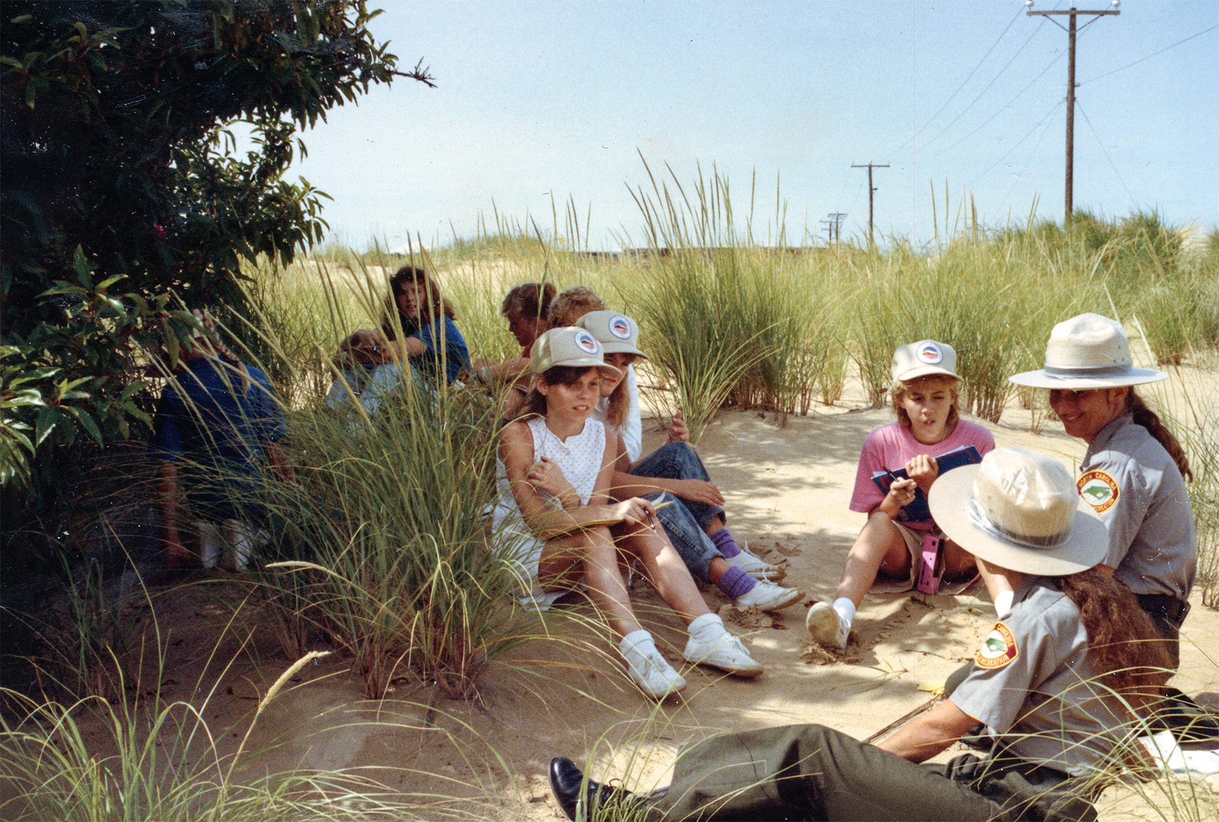 Keely Noffsinger, Beth Sanders and Janet Stone. Rangers; Fran Crutchfield and Becky Marty. Photos Courtesy of Outer Banks History Center, State Archives of North Carolina.