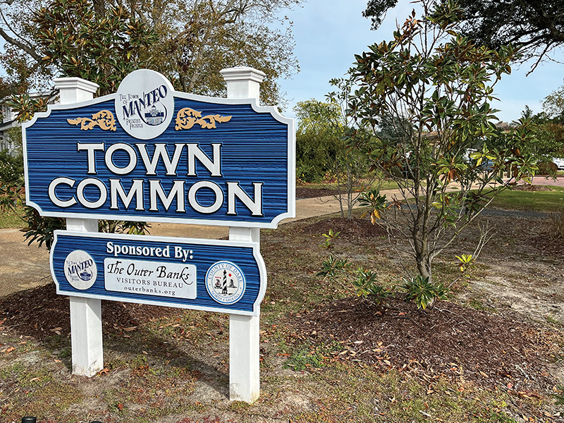 Manteo Town Common serves as a central gathering space for community events, recreation, and public life, supported in part by Dare County Tourism Board funding.