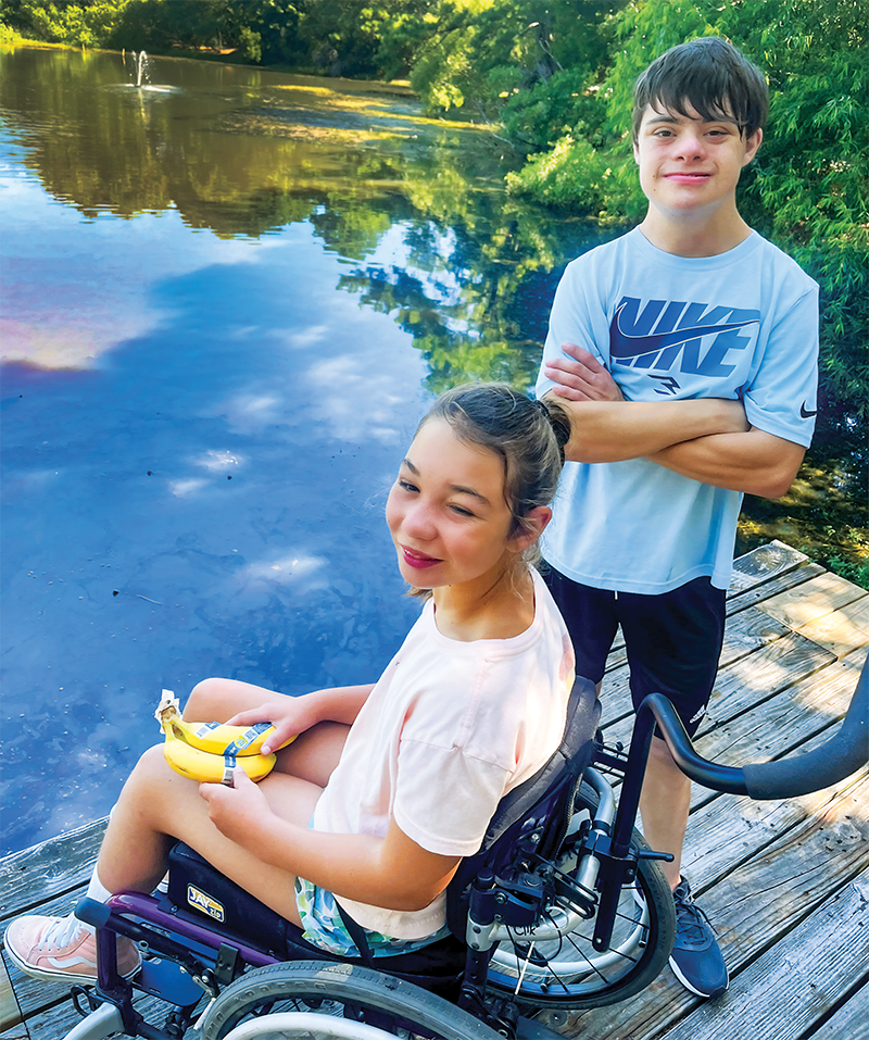 Two campers explore nearby Turtle Pond, one of several community excursions campers enjoyed during the program’s inaugural summer. Two campers explore nearby Turtle Pond, one of several community excursions campers enjoyed during the program’s inaugural summer.