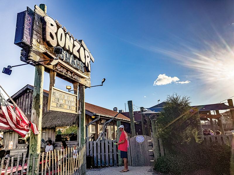 With its laid-back backyard setting, Bonzer Shack in Kill Devil Hills, captures the feel of a beach-town hangout, with outdoor tables, cornhole, live music, great drinks and a welcoming crew that keeps the atmosphere casual and friendly.