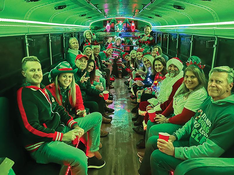 The OBX Party Bus is almost as busy as Santa's sleigh each December, running both public and private pub crawls to four different stops among the "12 Bars of Christmas."